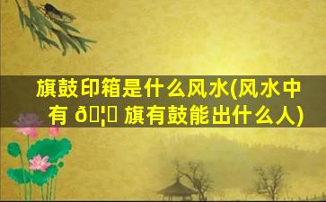 旗鼓印箱是什么风水(风水中有 🦄 旗有鼓能出什么人)
